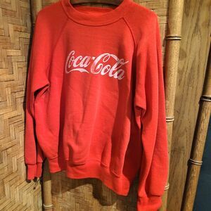 Vintage 80’s Coca Cola Distressed Graphic Crewneck Sweatshirt-Size L Large 42-44
